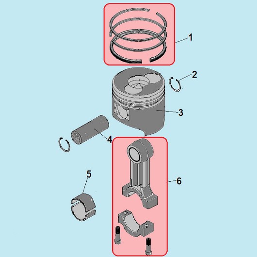 Поршень и шатун Champion DG3601E